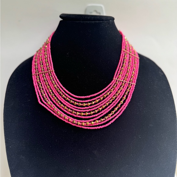 PINK  Denkays tribal necklace,statement necklace, African necklace,large neckl… - Picture 10 of 15
